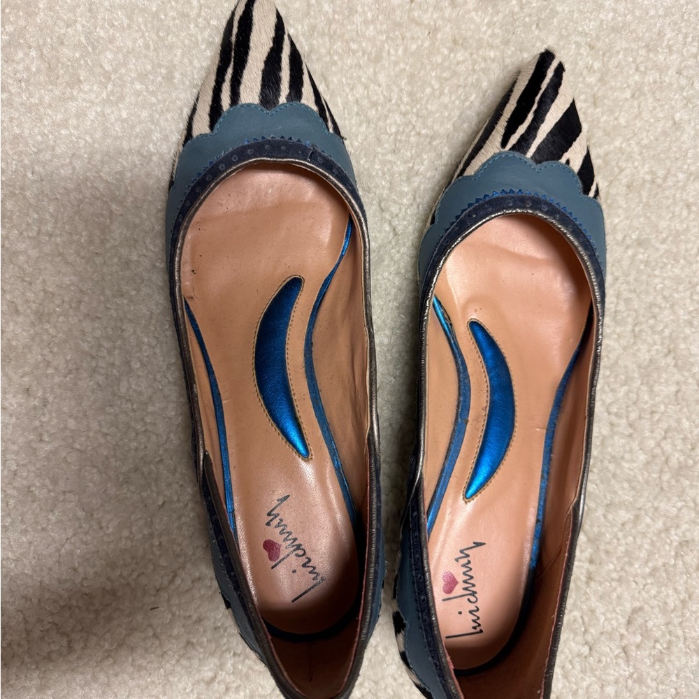 Luichiny Zebra Print Women's Shoes - Blue and Black